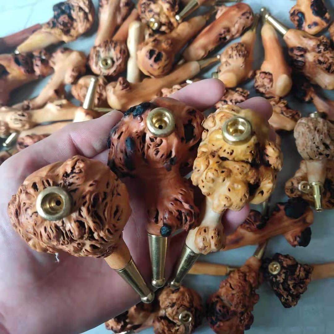 厂家云南山茶木黑果木手把迷你款烟嘴烟斗个性木树瘤木质工艺品