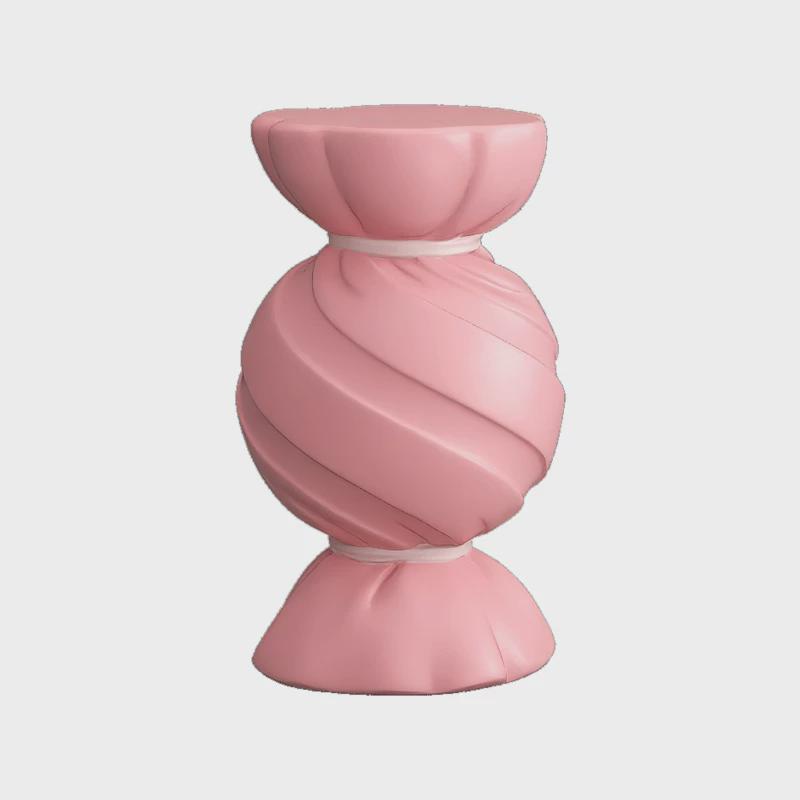 奶油风粉色客厅装饰落地茶几摆件电视柜沙发边几床头新家乔迁礼物