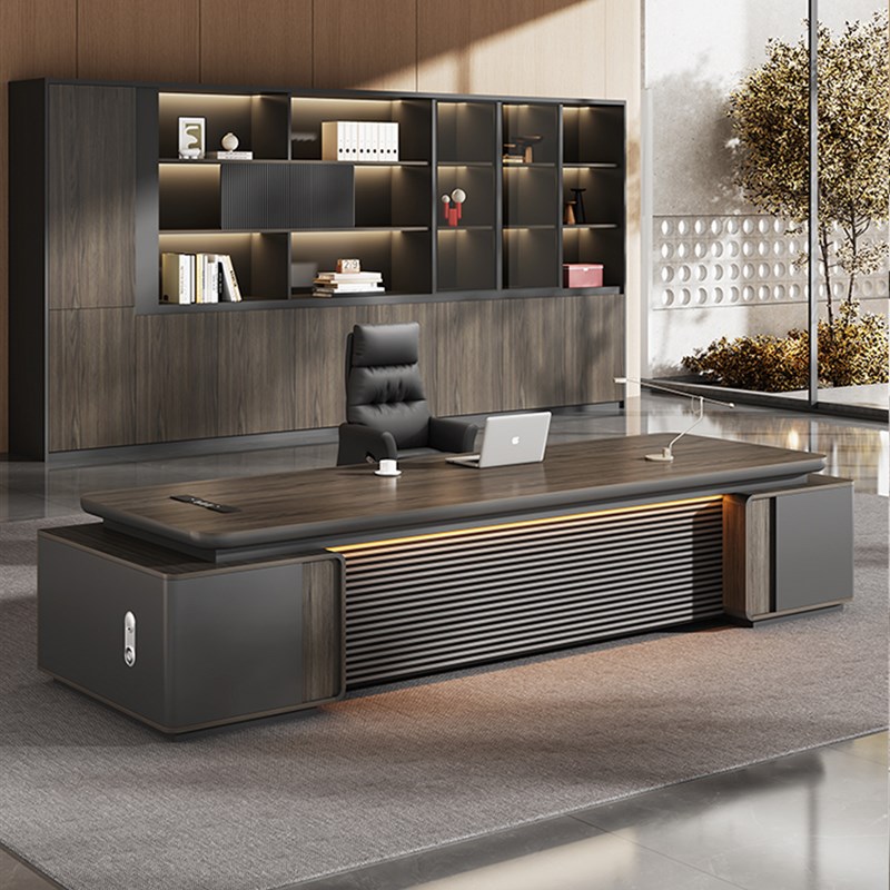 老板桌现代极简主义总q经理办公室董事长执行桌Ceo桌椅组合