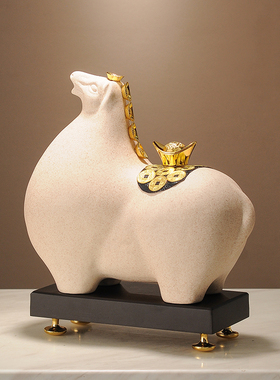 新中式马上有钱办公室老板桌马到成功装饰摆饰新R中式马陶瓷工艺