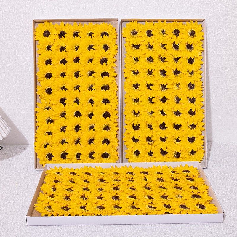 向日葵香皂花花头手工diy花艺半成品插花材料太阳花带底座肥皂花