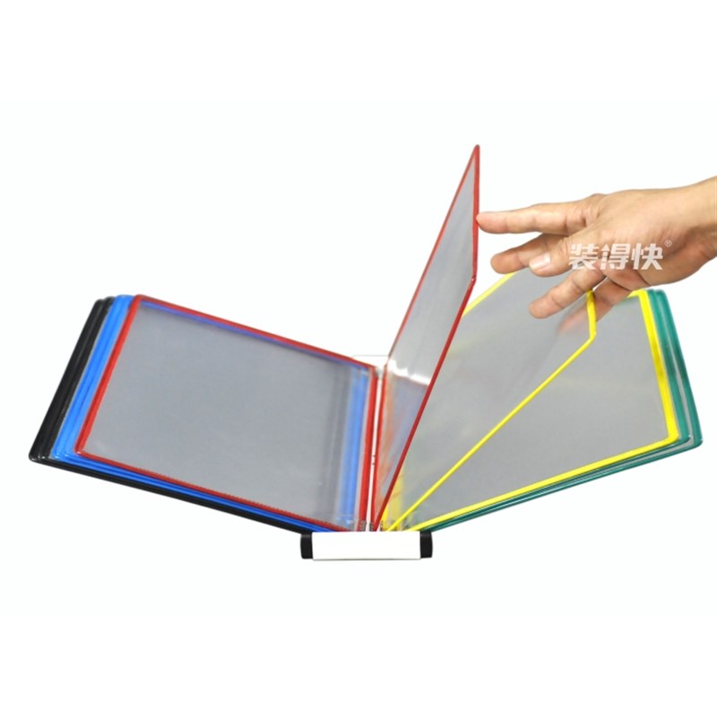 挂壁式翻页文件架A4 10张20P翻页 工位文件架 活页资料展示架 档