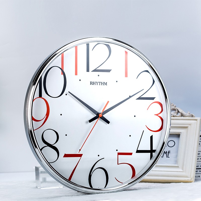 丽声挂钟客厅卧室现代钟表简约时钟静音圆形创意玻璃大字钟石英表