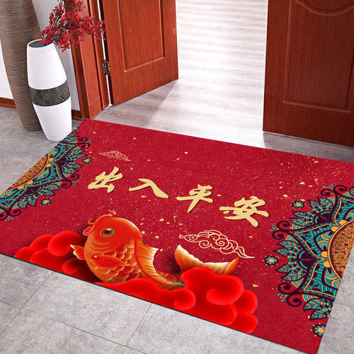 金钻绒地垫进门入户垫客厅卧室床边地毯玄关卫生间吸水垫喜庆门垫