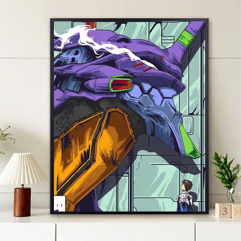 蛋仔派对EVA新世纪福音战士初号机手绘手工填色diy数字油画油彩画
