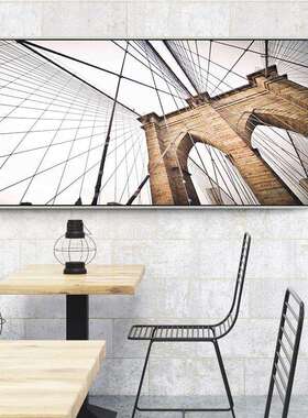 凝注视角现代简约建筑装饰画大幅工业风办公室挂画横幅别墅壁画