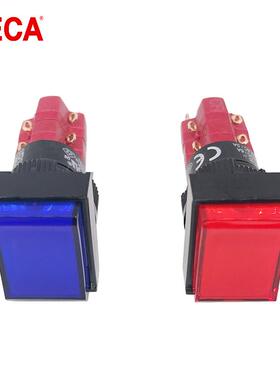 DECA进联D16LMT1-2ab矩形16mm带灯自复位按钮开关2NO+2NC原装