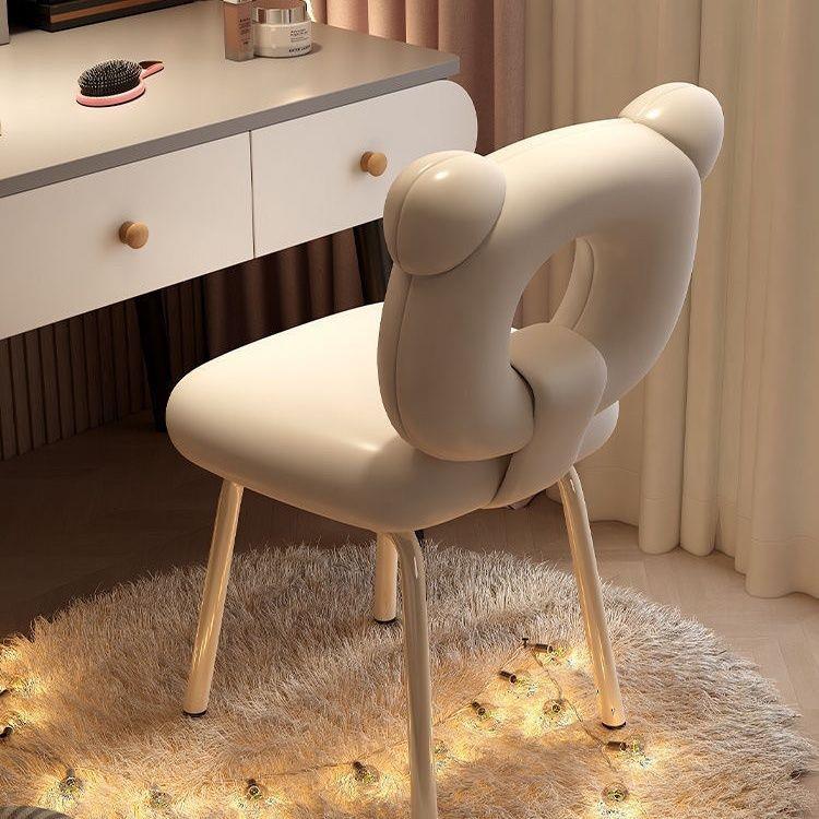 网红梳妆凳奶油风化妆椅子简约家用女生卧室高级梳妆台靠背美甲椅