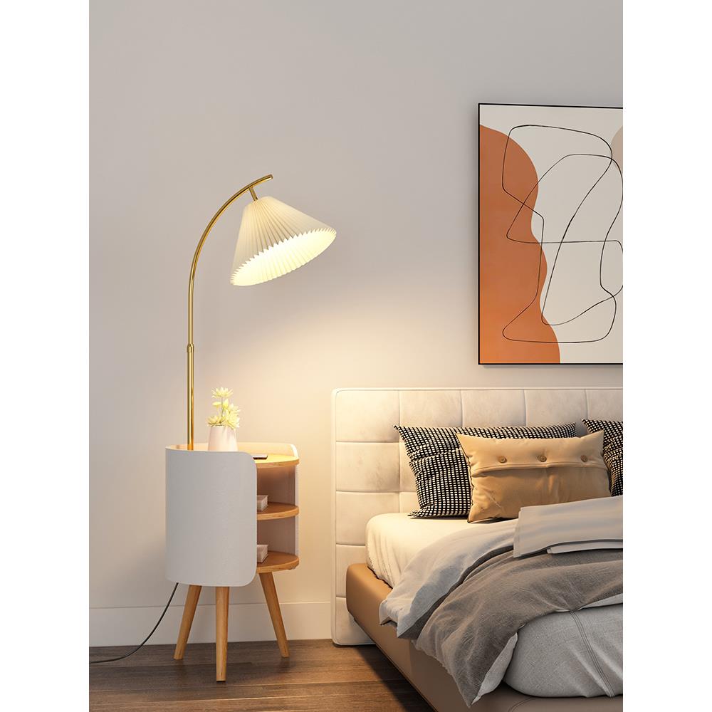 智能床头柜带灯简约现代实木无线充电小型茶几网红多功能简易边柜