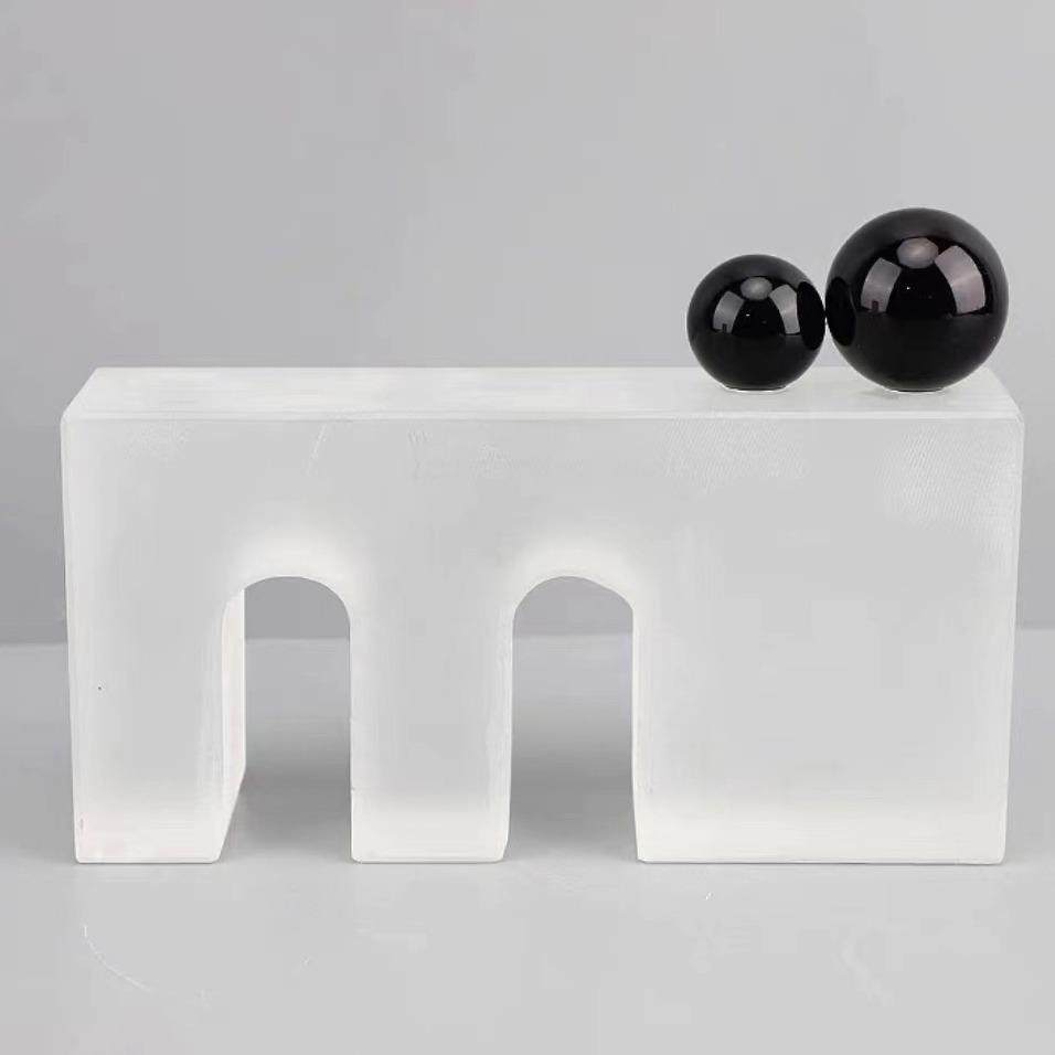 现代极简北欧轻奢创意几何水晶方块字母书档书靠书柜软装饰品摆件