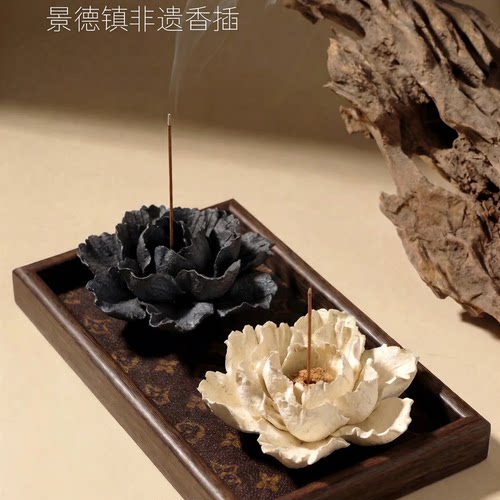 景德镇非遗手捏陶瓷禅意线香插