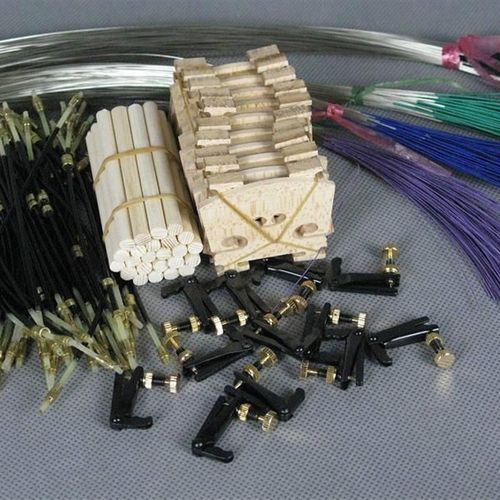 5套小提琴配件,4/4小提琴高档配件(琴弦+琴码+微调+尾绳+音柱)