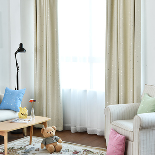 窗帘遮光成品现代简约定制遮光布宿舍卧室租房小窗户打孔窗帘布