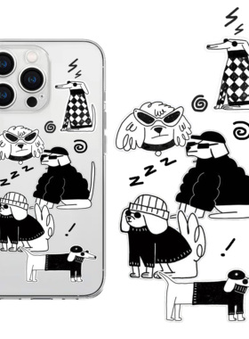 眼镜小狗透明手机壳iphone17手机壳苹果16promax情侣保护套15卡通14新款可爱13搞怪12软适用华为p70任意机型