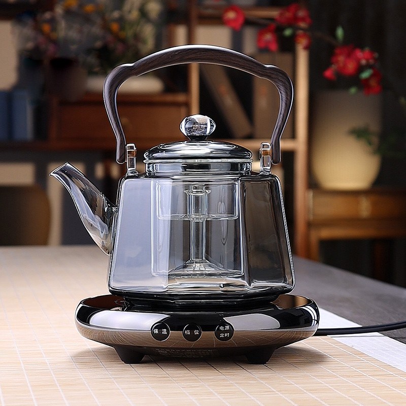 轻奢耐热a八宝提梁壶加厚玻璃喷淋式大容量茶壶电陶炉蒸煮两用茶