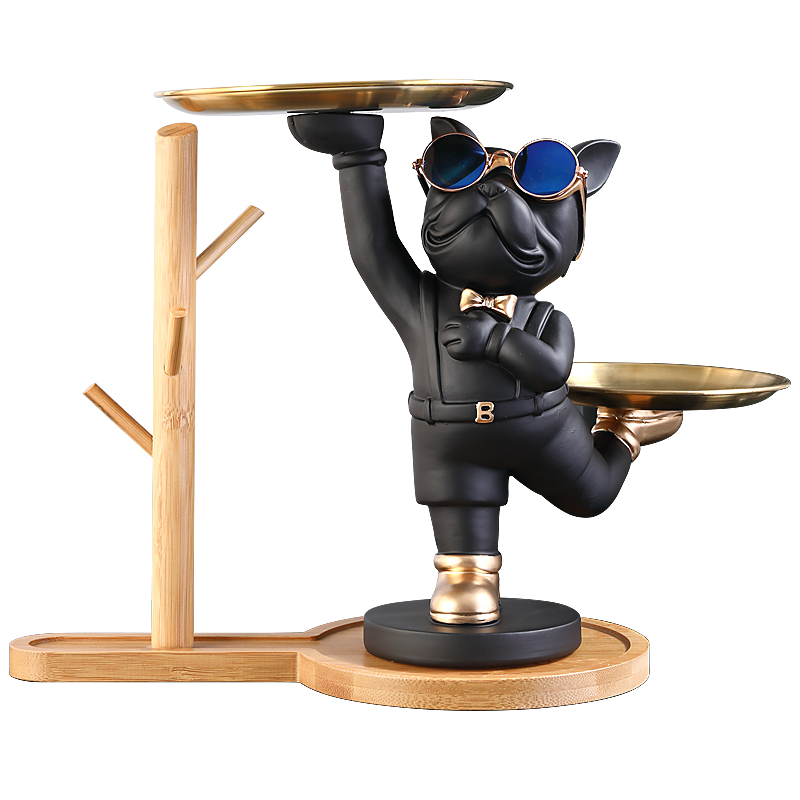 放钥匙的摆件托盘门口进门置物架收纳入户玄关家居装饰品杂耍狗狗