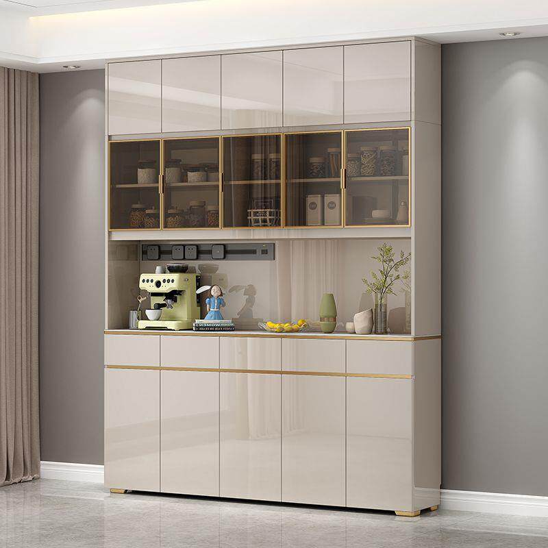 家用轻奢餐边柜一体靠墙高柜餐桌酒柜餐厅置物柜厨房橱柜餐具放碗