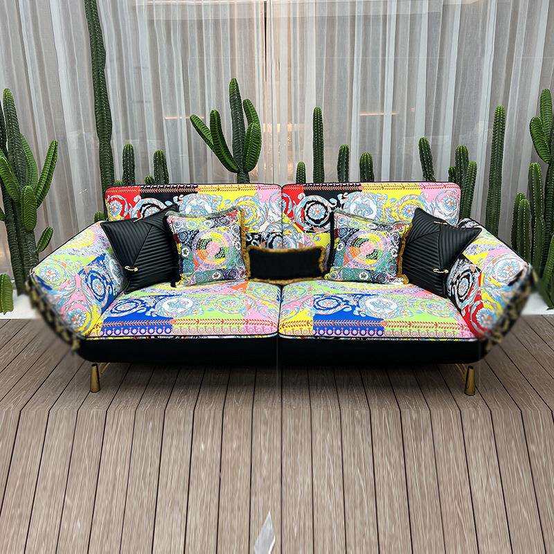 威登家具轻奢布艺沙发实木意大利三人组合后现代大户型客厅沙发