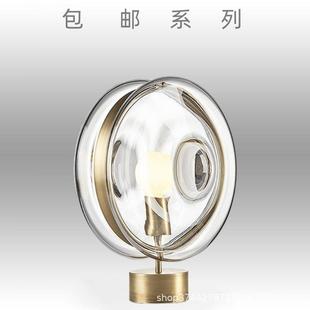 后现代简约创意玻璃台灯北欧展厅样板房书房卧室客厅床头温馨台灯