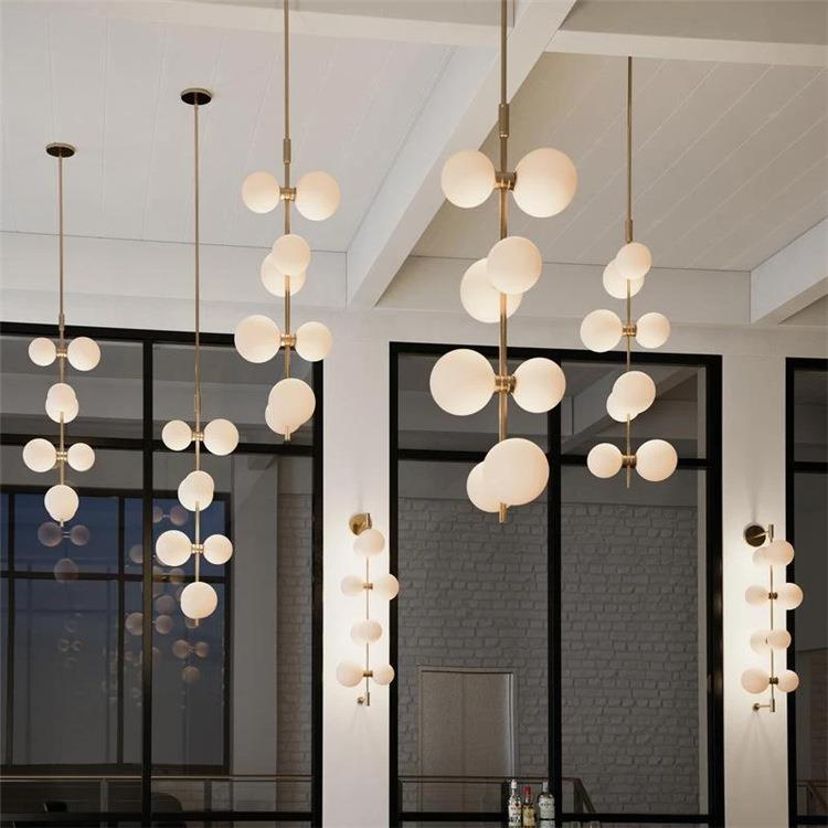 卧室餐厅灯售楼设计师北欧床头吊灯轻奢艺术豆个性现代设计前台售