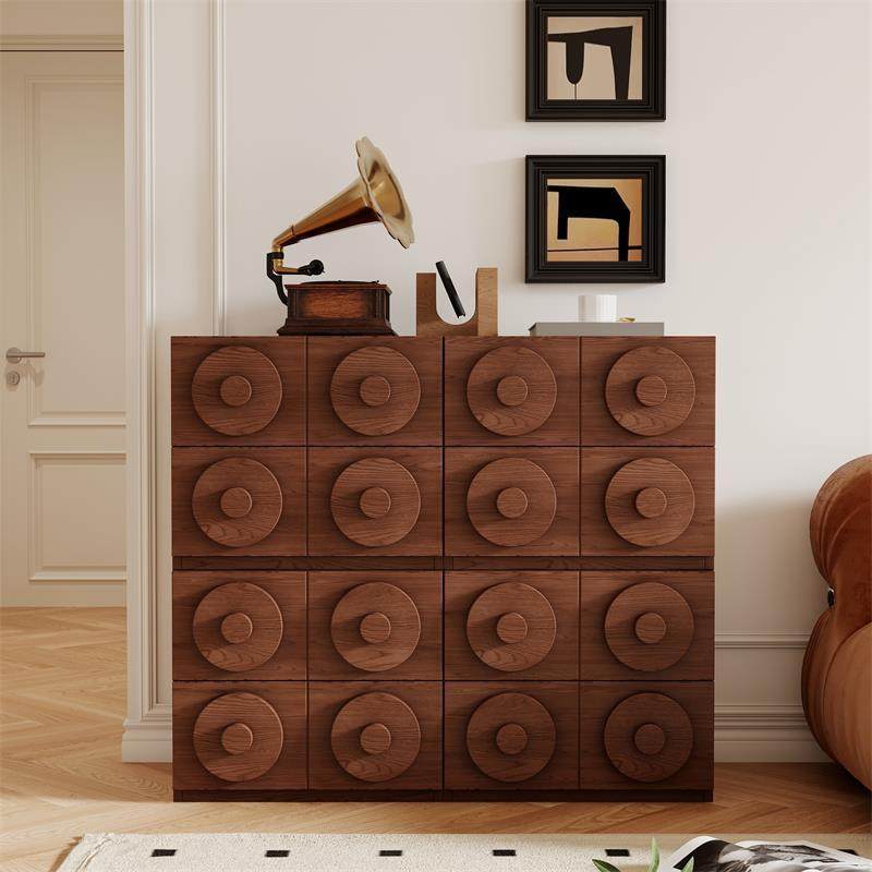 复古卡门柜小户型客厅家用斗柜中古风组合收纳柜实木置物柜电视柜