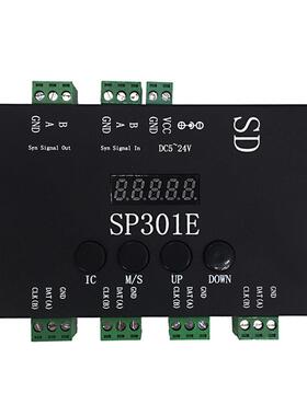 SP301ELED全彩控制器SD卡编程控制器4路输出控制器SD幻彩级联
