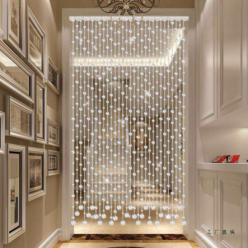 水晶珠帘隔断帘客厅玄关门帘过道装饰家用屏风帘子2025新款免打孔