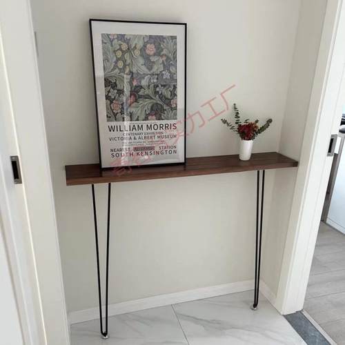 北欧实木进门极窄玄关台玄关桌靠墙条几案几铁艺入户超窄走廊桌子