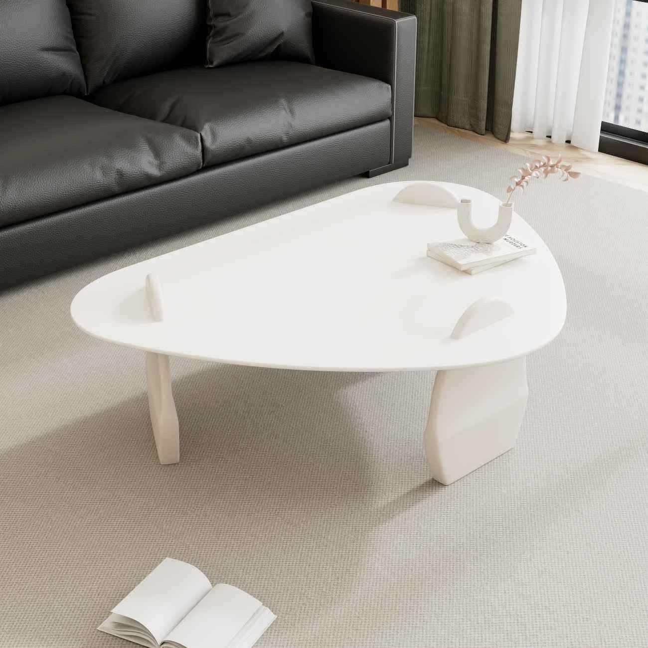 现代简约钢化玻璃客厅不规则茶几组合办公室轻奢高级茶桌沙发边桌