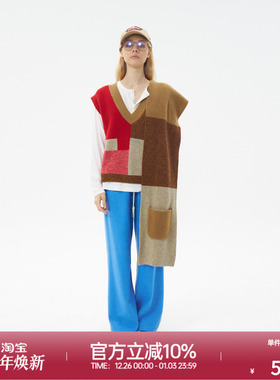 ROLLCALL25秋冬新款彩色拼色羊毛围巾欧美风格装饰长方形围巾