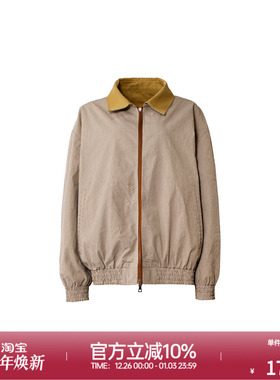 ROLLCALL25早秋新款卡其色复古美式拉链夹克休闲宽松长袖外套上衣