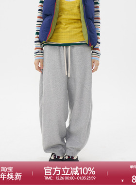 ROLLCALL25秋季新款休闲自然腰收脚抽绳阔腿弯刀裤宽松垂感运动裤