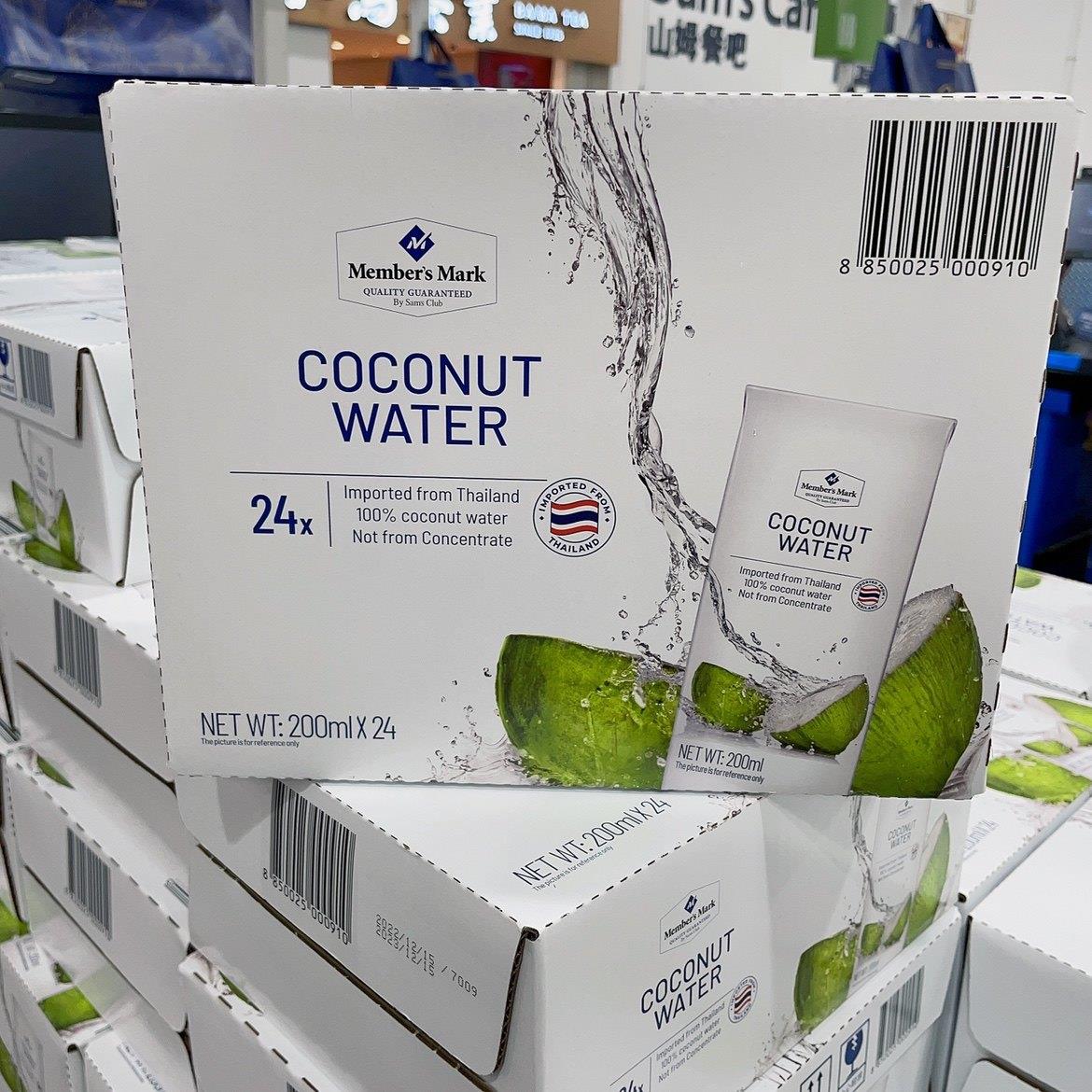 山姆泰国进口MM100%纯椰子水水果汁200ml*24盒非浓缩还原椰香浓郁