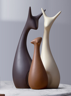 家居客厅陶瓷轻奢风创意简约现代电视酒I柜装饰品摆件北欧小工艺