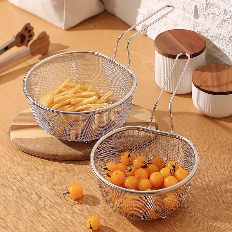 304不锈钢过滤网筛超细密滤网勺油炸锅J炸网篮煮面捞勺焯水漏网勺