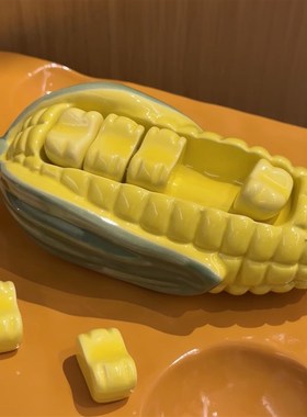 这个筷托好特别 可爱玉米筷子架创意陶瓷筷子架家居摆件