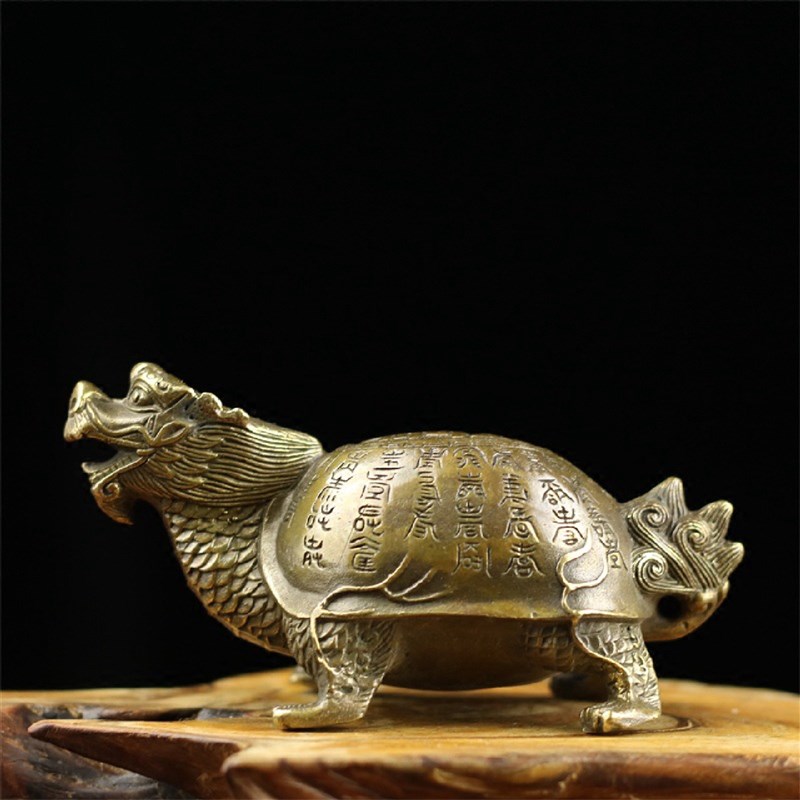 黄铜龟长寿龙龟彷古做r旧铜器客厅摆设龙龟摆件家居龙龟办公室