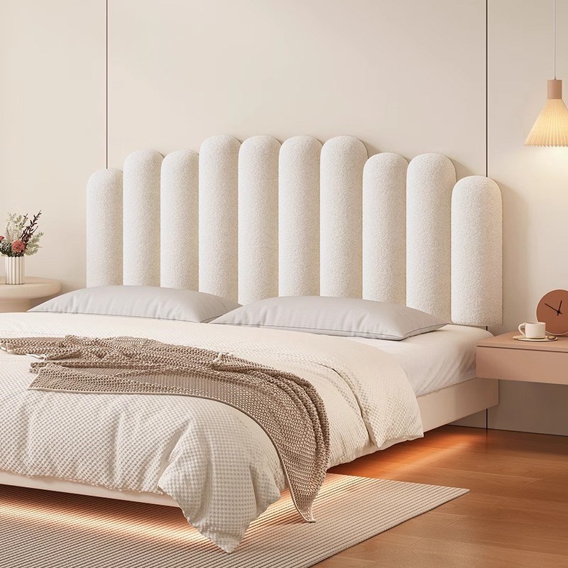 波浪钢琴键软包床头靠垫奶油风榻榻米靠枕床头护腰Q大靠背2024新