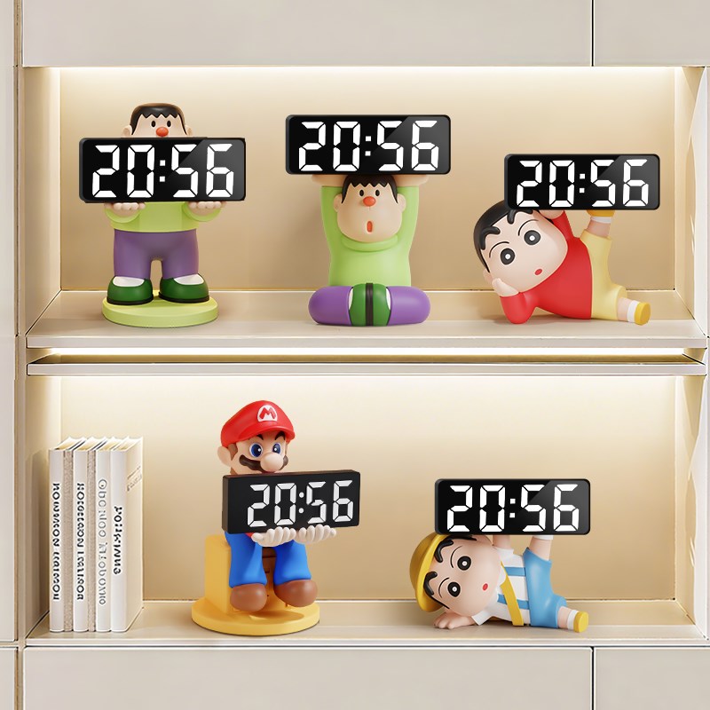 创意电子时钟摆件客o厅玄关时间显示器钟表摆台式桌面闹钟生日礼