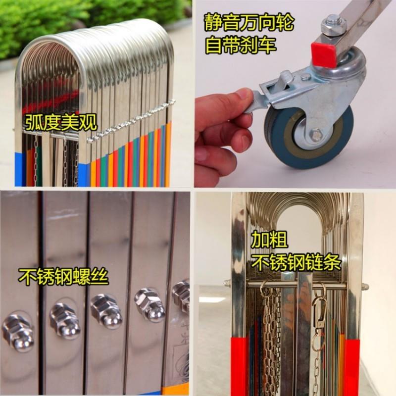 不锈钢伸缩围栏手动折叠幼儿园大门户外可移动简易推拉隔离防护栏