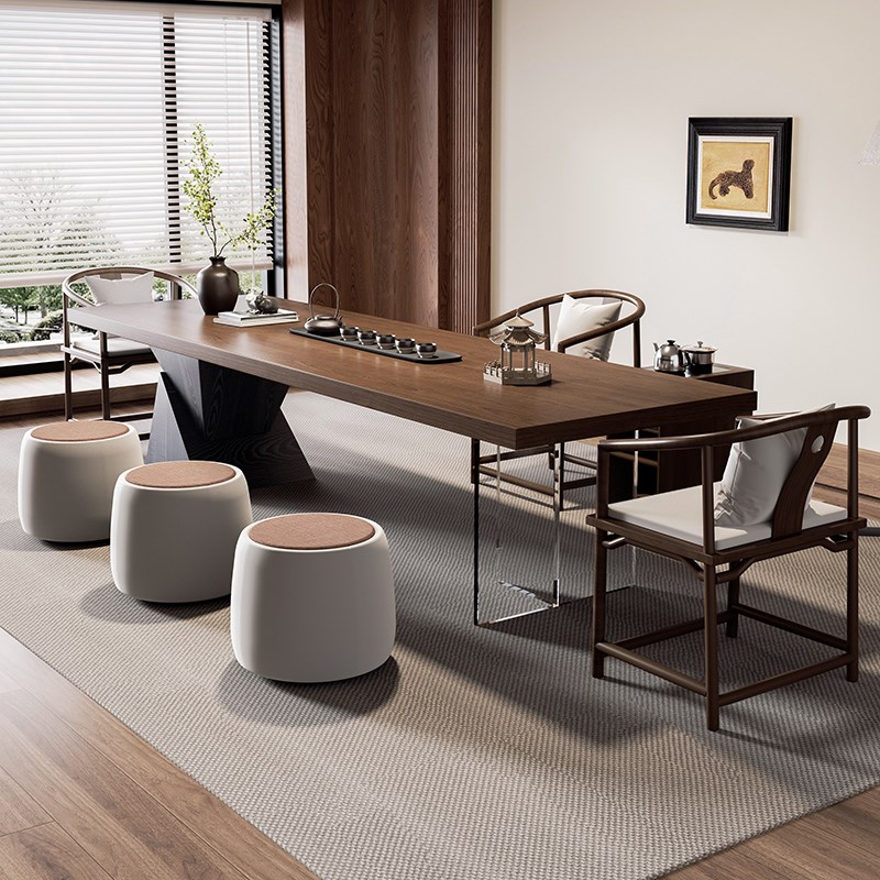 实木茶桌茶台现代简约高级感客厅办公室轻奢泡茶桌R椅组合2025新