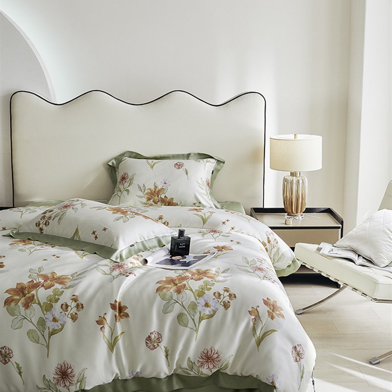 进口兰精LF100支双r面天丝莱赛尔床笠床单被套四件套 欧式富贵风