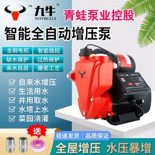 青蛙控股九牛牌水泵智能数字全自动冷热水自吸泵家用自来水增压泵