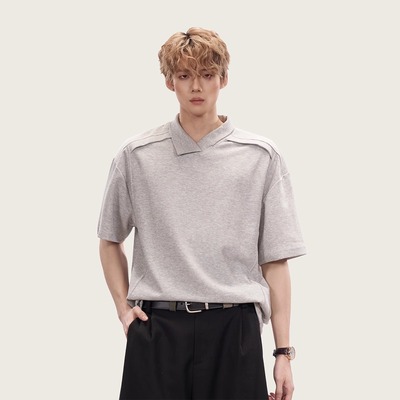 高级感纯色解构短袖POLO