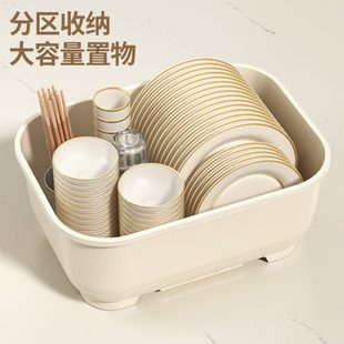 厂促厨房沥水碗柜带盖防尘放碗餐具盒碗柜家用置物架塑料防虫收纳