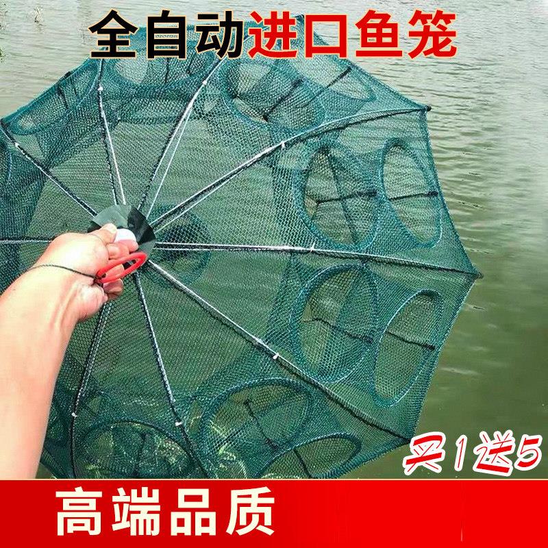 捕鱼笼祇进不出伞抓小龙虾网折叠神扑鱼泥鳅黄鳝大全器捞鱼网笼