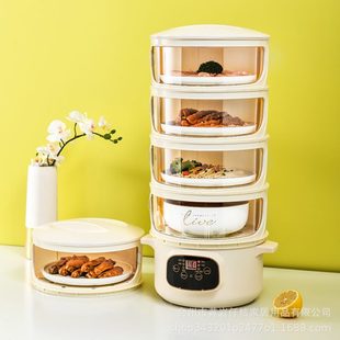 多层防尘保鲜食物罩 长促家用可加热智能保温菜罩 餐桌饭菜镂空菜