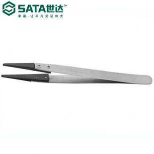 厂促世达SATA手动五金工具03162防静电宽头镊子130MM