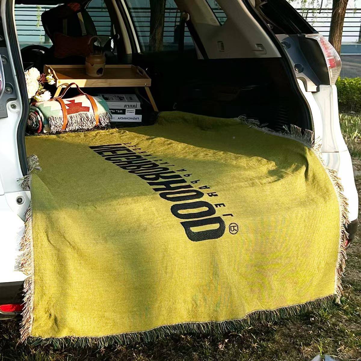 户外野餐露营毯子厚覆加古沙发毯后房备箱毛91116110装饰毯车床车