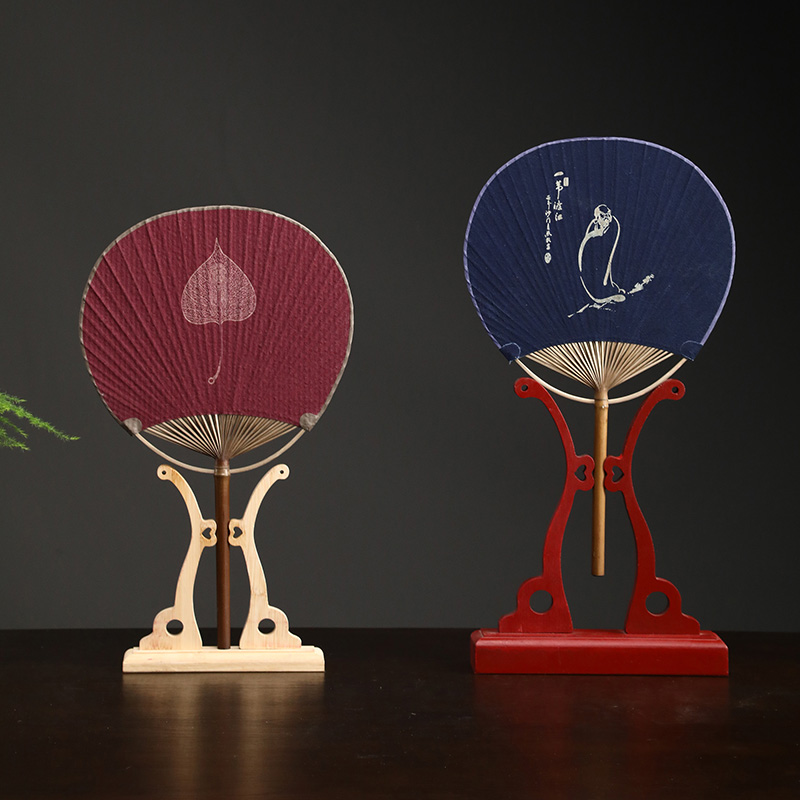 日式竹蒲棉麻宣纸k土布面夏季圆文艺激光烫印订定制图案文字团扇